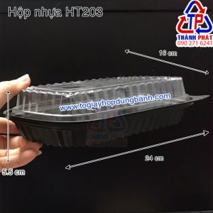 Hộp HT203 đế đen - Hộp HT203 đựng 1kg cơm sầu riêng - Hộp HT203 đựng sushi