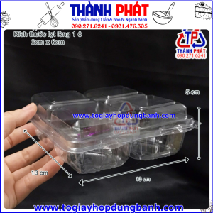 Hộp nhựa đựng 4 cái bánh tart H161 - Hộp nhựa đựng bánh 4 ngăn H161 Hộp nhựa H161 có 4 ngăn đựng bánh trung thu mini Hộp H161 đựng bánh mochi 4 cái - Hộp đựng 4 cái bánh H161