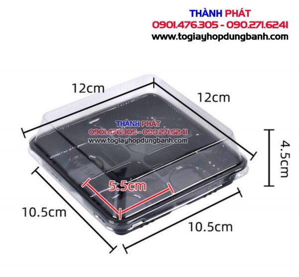 Hộp HT134 đựng bánh trung thu 50g- hộp đựng bánh trung thu 4 cái - hộp đựng 4 cái bánh trung thu - Hộp đựng 4 bánh trung thu