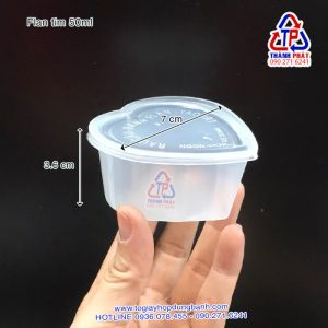 Hủ flan hình tim - hủ bánh flan hình tim 50ml - Hộp Flan đựng panna cotta - Hộp Flan tim đựng bánh flan 50ml