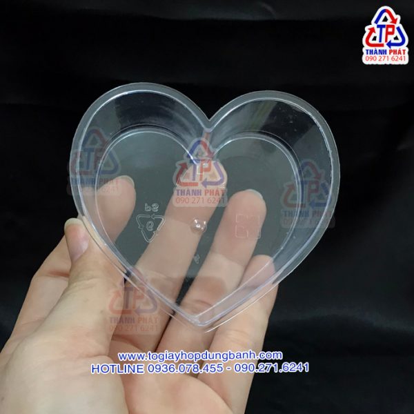 Hộp trái tim WH-55 đựng tiramisu - Hộp hình trái tim làm bánh kem hiện đại - Hộp trái tim đựng bánh mousse