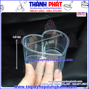 Hộp trái tim WH-55 đựng tiramisu - Hộp hình trái tim làm bánh kem hiện đại - Hộp trái tim đựng bánh mousse