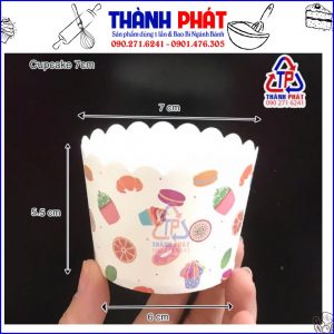 ly giấy cupcake cứng 7cm - ly giấy cupcake đựng bông lan trứng muối mini