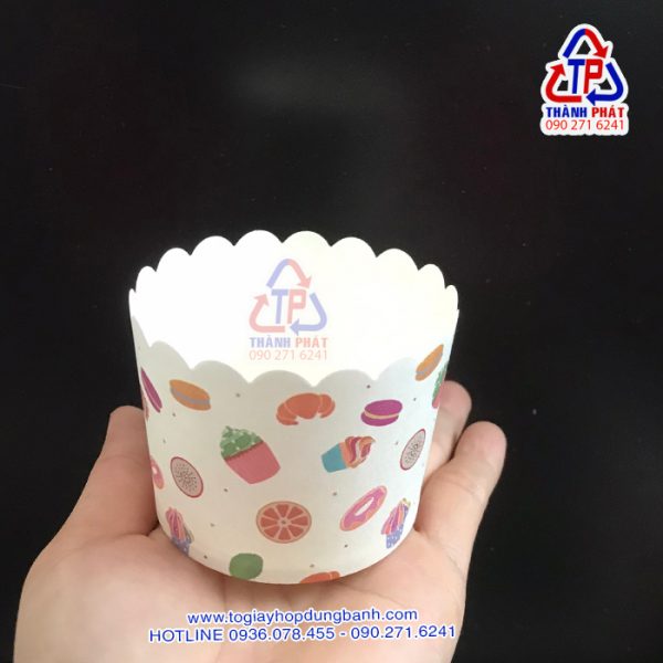 Ly cupcake cứng lớn 7cm - Ly cupcake nướng bánh bông lan trứng muối - Ly cupcake đựng bông lan trứng muối