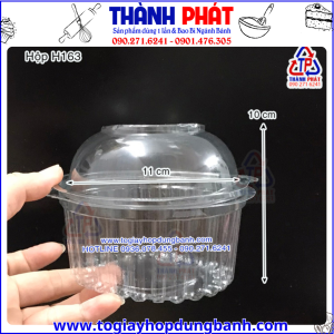 Hộp H163 đựng bánh nắp cầu -Hộp H163 đựng vừa 1 trái dừa gọt vỏ -Hộp H163 dùng đựng bánh kẹo nắp dính liền