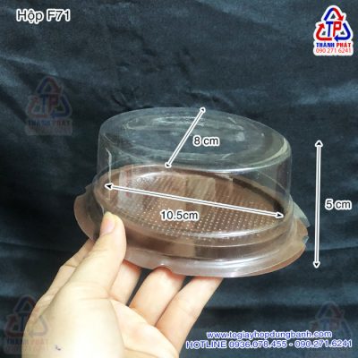 Hộp oval F71 đựng gato flan - Hộp oval F71 đựng bánh vừa khuông D04 - D03