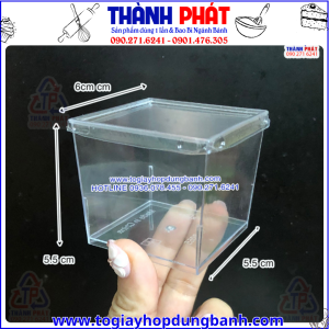 Ly vuông LC-6055- Ly mousse vuông có nắp- Ly LC-6055 tiramisu vuông- Ly panna cotta vuông- Ly nhựa vuông đựng bánh- Ly mica vuông cao cấp