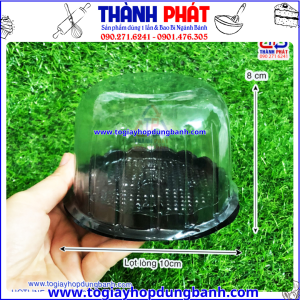 Hộp H15 mô dùng đựng rau câu 3D hoa nổi -Hộp H15 mô đế đen dùng đựng bánh rau câu trung thu -Hộp H15 mô đế đen dùng đựng xôi hoa đậu 10cm