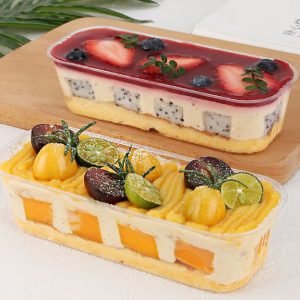 Hộp chữ nhật đựng bánh tiramisu XY599 - Hộp mousse Xy599 chữ nhật - Hộp chữ nhật đựng bánh lạnh Xy599