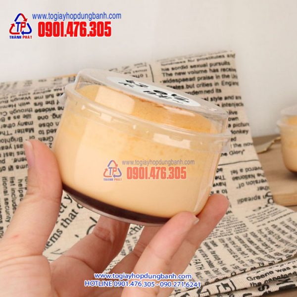 Hủ pudding béo tròn - Hủ nhựa đựng pudding - Hộp nhựa tròn đựng pudding