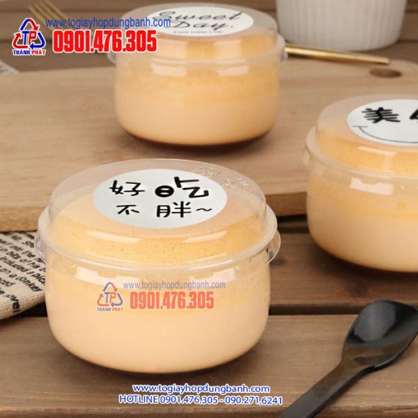 Hủ pudding béo tròn - Hủ nhựa đựng pudding - Hộp nhựa tròn đựng pudding