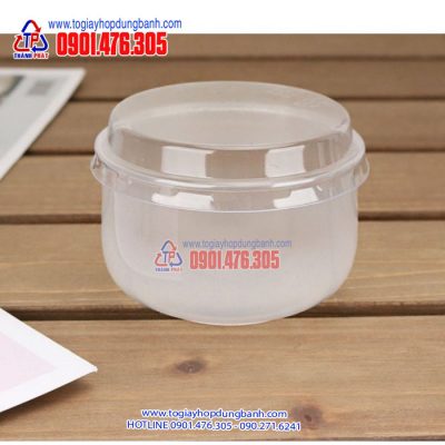 Hủ pudding béo tròn - Hủ nhựa đựng pudding - Hộp nhựa tròn đựng pudding