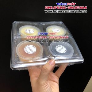 Hộp H43 đùng đựng 4 bánh trung thu 100g - Hộp đựng 4 bánh trung thu 150g - Hộp dùng đựng 4 bánh - Hộp 4 ngăn H43