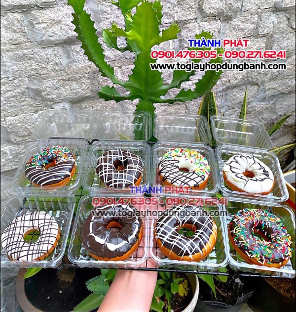 Hộp H127 dùng đựng bánh trung thu 200g - Hộp H127 dùng đựng bánh donut- Hộp h127 đựng xôi khuôn phúc, lộc, thọ