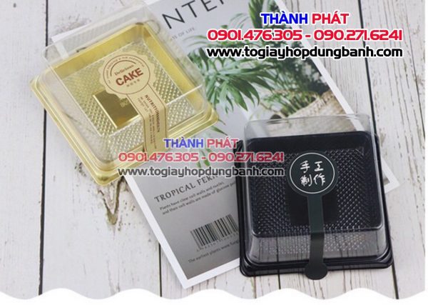 Hộp xy80s - Hộp đựng bánh trung thu 100g - Hộp đựng bánh trung thu 150g- hộp vuông đế đen đựng bánh trung thu