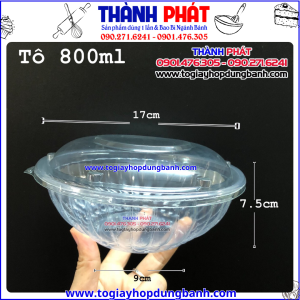 Tô nhựa trong 800ml có nắp- Tô nhựa 800ml đựng hủ tiếu- Tô nhựa đựng bún thịt nướng- Tô nhựa trong đựng thức ăn nóng