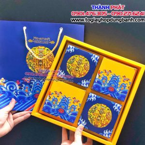 Hộp đựng 4 bánh trung thu 150g- Hộp đựng 4 bánh trung thu 200g - Hộp quai xách đựng bánh trung thu