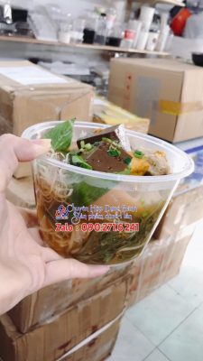 tô nhựa trong 1000ml đựng hủ tiếu - Tô nhựa trong đựng bún thịt nướng 1000ml - Tô nhựa nắp trong 1000ml
