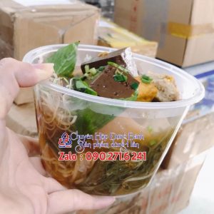 tô nhựa trong 1000ml đựng hủ tiếu - Tô nhựa trong đựng bún thịt nướng 1000ml - Tô nhựa nắp trong 1000ml