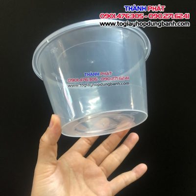 tô nhựa trong 1000ml đựng hủ tiếu - Tô nhựa trong đựng bún thịt nướng 1000ml - Tô nhựa nắp trong 1000ml