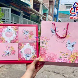 vỏ hộp đựng bánh trung thu 4 bánh - Hộp giấy đựng 4 bánh trung thu - vỏ hộp trung thu 2022 - Hộp giấy đựng bánh trung thu