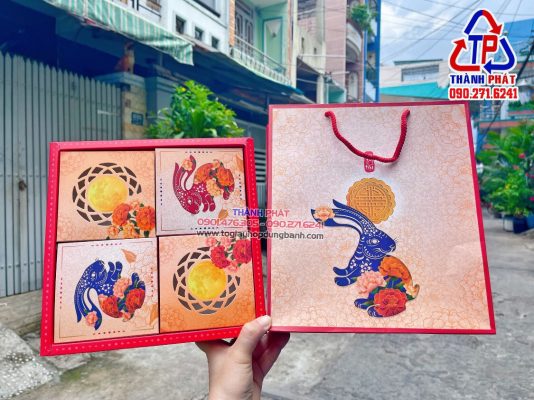 Vỏ hộp 4 bánh trung thu - Hộp giấy đựng 4 bánh trung thu - vỏ hộp đựng 4 bánh - Hộp trung thu 2022 - Hộp giấy đựng 4 bánh trung thu 