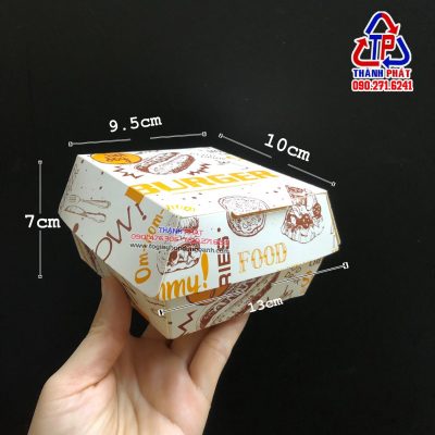 Hộp giấy đựng hamburger - Hộp giấy đựng burger - Hộp giấy đựng bánh bao - Hộp giấy đựng thức an nhanh