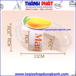 Kích thước hộp đựng panna cotta xoài- hộp mousse xoài- hộp nhựa hình trái cây- hộp đựng dessert đẹp- hộp take away cao cấp