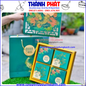 Hộp đựng 4 bánh trung thu 150g-250g- Hộp giấy đựng 4 bánh trung thu - Mẫu hộp 4 bánh trung thu - Vỏ hộp 4 bánh trung thu