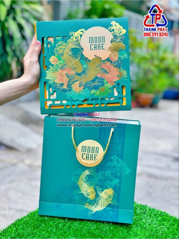 Hộp đựng 4 bánh trung thu 150g-250g- Hộp giấy đựng 4 bánh trung thu - Mẫu hộp 4 bánh trung thu - Vỏ hộp 4 bánh trung thu