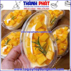 hộp đựng panna cotta xoài- hộp mousse xoài- hộp nhựa hình trái cây- hộp đựng dessert đẹp- hộp take away cao cấp-hộp đựng xôi xoài thái lan