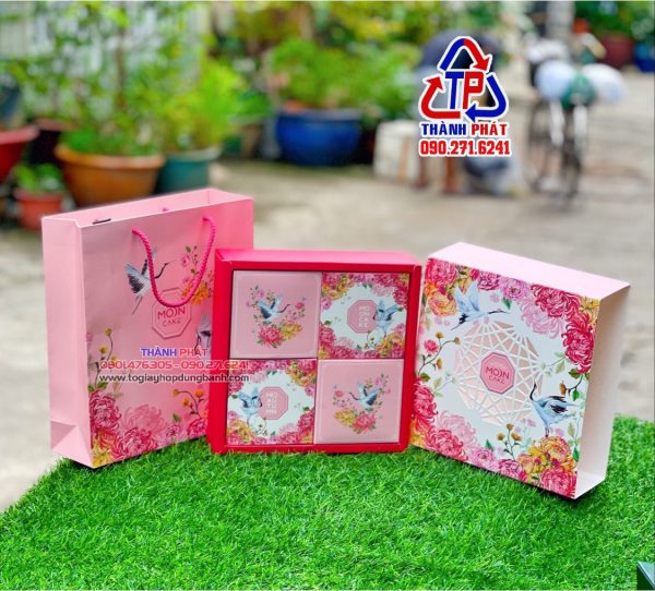 vỏ hộp đựng bánh trung thu 4 bánh - Hộp giấy đựng 4 bánh trung thu - vỏ hộp trung thu 2022 - Hộp giấy đựng bánh trung thu