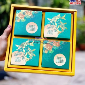 Vỏ hộp trung thu 4 bánh 150g - 250g - Hộp giấy đựng bánh trung thu - Hộp quai xách đựng trung thu - Vỏ Hộp đựng 4 bánh trung thu - Hộp trung thu mẫu mới 2022