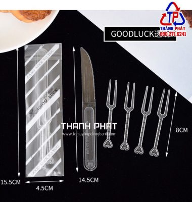 Bộ dao nĩa dùng ăn bánh trung thu - dao cắt bánh trung thu - nĩa dùng ăn bánh trung thu