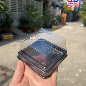 Hộp nhựa đế đen đựng bánh trung thu 150g - 180g - hộp đựng bánh trung thu 150g - hộp đựng bánh trung thu 180g