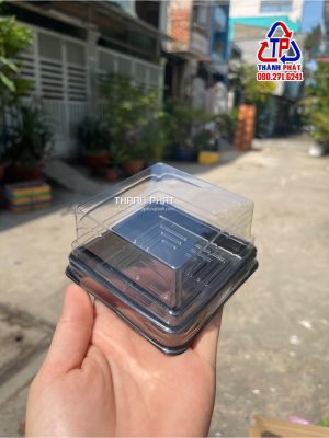 Hộp nhựa đế đen đựng bánh trung thu 150g - 180g - hộp đựng bánh trung thu 150g - hộp đựng bánh trung thu 180g