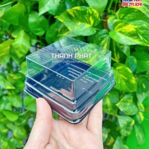 Hộp nhựa đế đen đựng bánh trung thu 150g - 180g - hộp đựng bánh trung thu 150g - hộp đựng bánh trung thu 180g