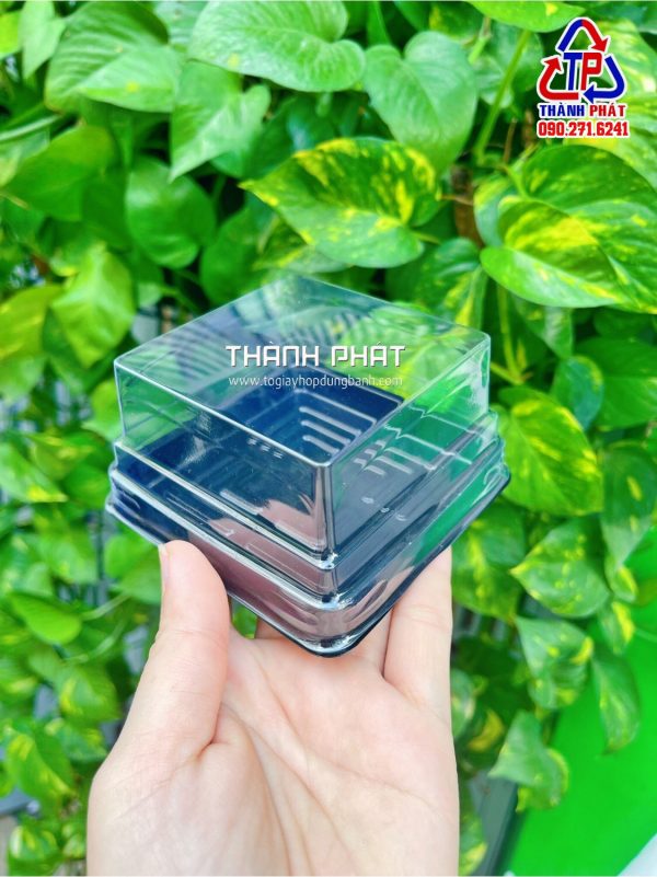 Hộp nhựa đế đen đựng bánh trung thu 150g - 180g - hộp đựng bánh trung thu 150g - hộp đựng bánh trung thu 180g