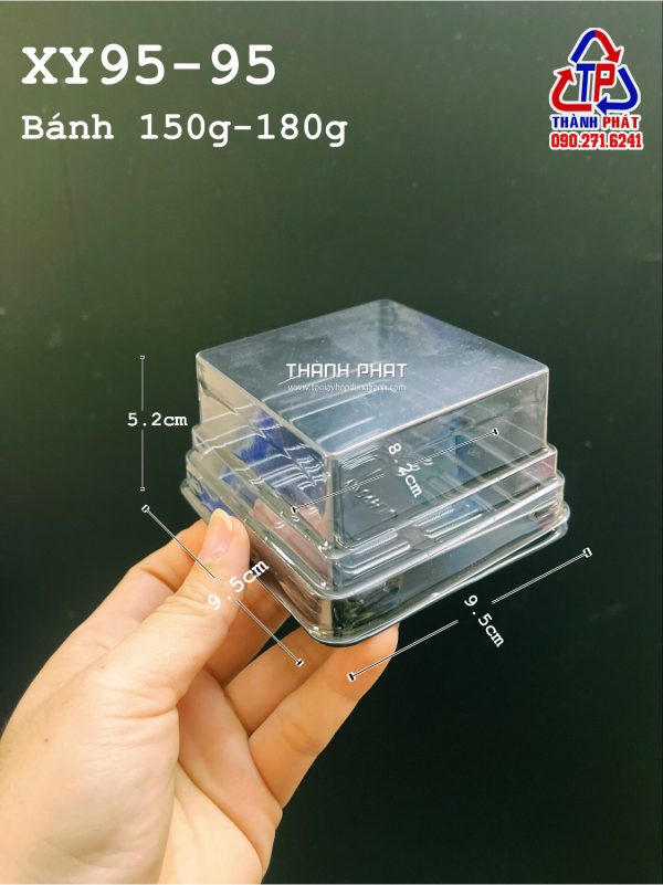 Hộp nhựa đế đen đựng bánh trung thu 150g - 180g - hộp đựng bánh trung thu 150g - hộp đựng bánh trung thu 180g