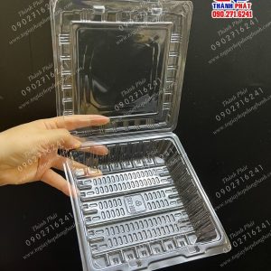 Hộp H132 - Hộp vuông H132 - hộp pet vuông H132 - Hộp vuông đựng bánh H132 da lợn