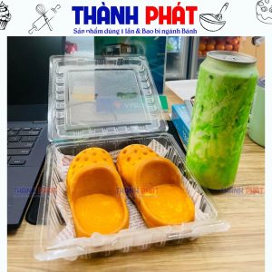 Hộp h132 đựng bánh dép phô mai- Hộp h132 đựng bánh ngọt - hộp h132 vuông đựng bánh