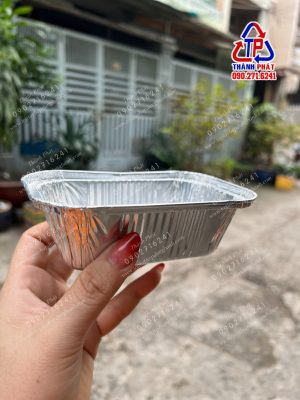 Khay nhôm bạc nhỏ nướng bánh mì - Khay bạc nướng bánh mì hoa cúc mini - khay nhôm bạc nướng bánh trực tiếp