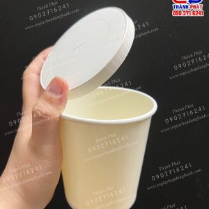 Ly giấy đựng kem nắp giấy 450ml - ly kem giấy nắp giấy 15oz - ly giấy đựng thức ăn mang đi - Ly giấy đựng lẩu ly 450ml