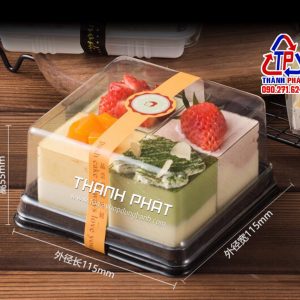 Ly panna cotta vuông ghép làm bánh mix vị - Ly mousse vuông LC-4245 trang trí tiệc teabreak - Ly bánh trang trí tiệc khai trương hội nghị