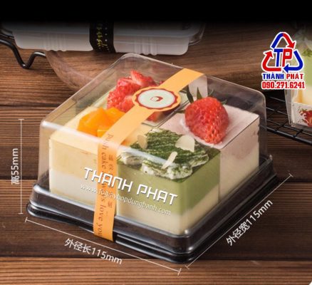 Ly panna cotta vuông ghép làm bánh mix vị - Ly mousse vuông LC-4245 trang trí tiệc teabreak - Ly bánh trang trí tiệc khai trương hội nghị