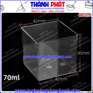 Ly panna cotta vuông ghép làm bánh mix vị - Ly mousse vuông LC-4245 trang trí tiệc teabreak - Ly bánh trang trí tiệc khai trương hội nghị