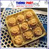 Hộp 9 ngăn đế vàng đựng bánh trung thu 50g - 75g - hộp đựng 9 cái bánh trung thu 75g - hộp 9 ngăn đế vàng đựng bánh mochi