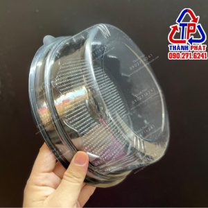 Hộp H47 đế đen - Hộp H47 thấp đế đen - Hộp đựng bánh bông lan 19cm H47 - Hộp đựng rau câu H47 - Hộp H47 thấp đế đen