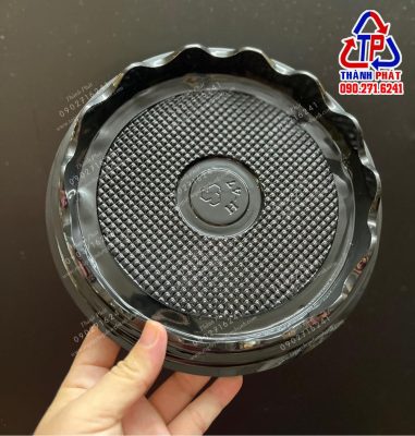 Hộp H47 đế đen - Hộp H47 thấp đế đen - Hộp đựng bánh bông lan 19cm H47 - Hộp đựng rau câu H47 - Hộp H47 thấp đế đen