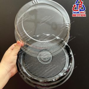 Hộp H47 đế đen - Hộp H47 thấp đế đen - Hộp đựng bánh bông lan 19cm H47 - Hộp đựng rau câu H47 - Hộp H47 thấp đế đen